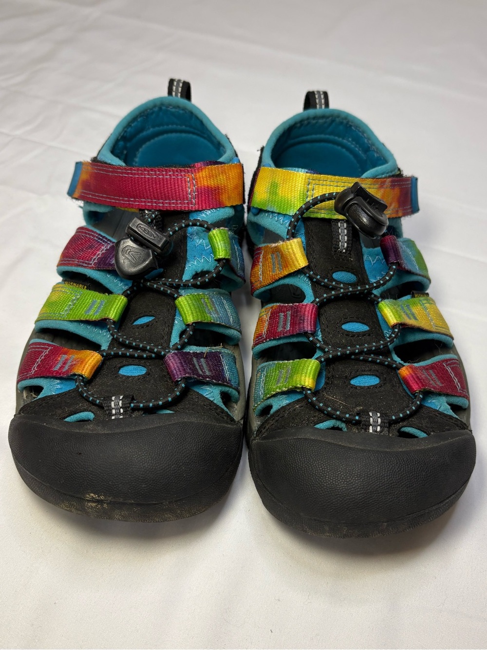 Keen Hybrid Water Sandals Shoes Girls 3 Rainbow Waterproof Summer Strap On Beach